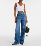 Jean Paul Gaultier Ribbed-knit cotton jersey bra top