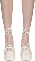 Bottega Veneta White Sporty Web Wedge Espadrilles