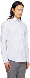 BOSS White & Gray Striped Shirt