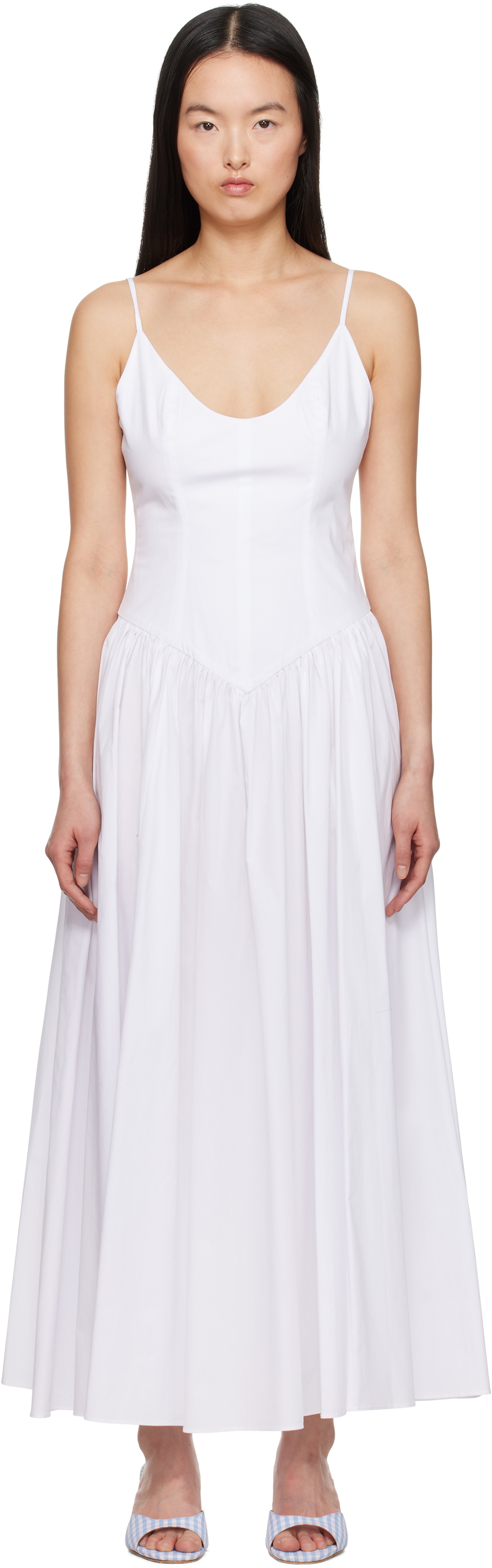 fitted lace wedding dress STAUD SMOCKED KAI TOP main image 0