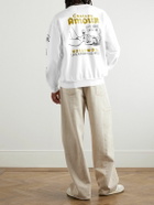 Local Authority LA - Amour Printed Flocked Cotton-Jersey Sweatshirt - White