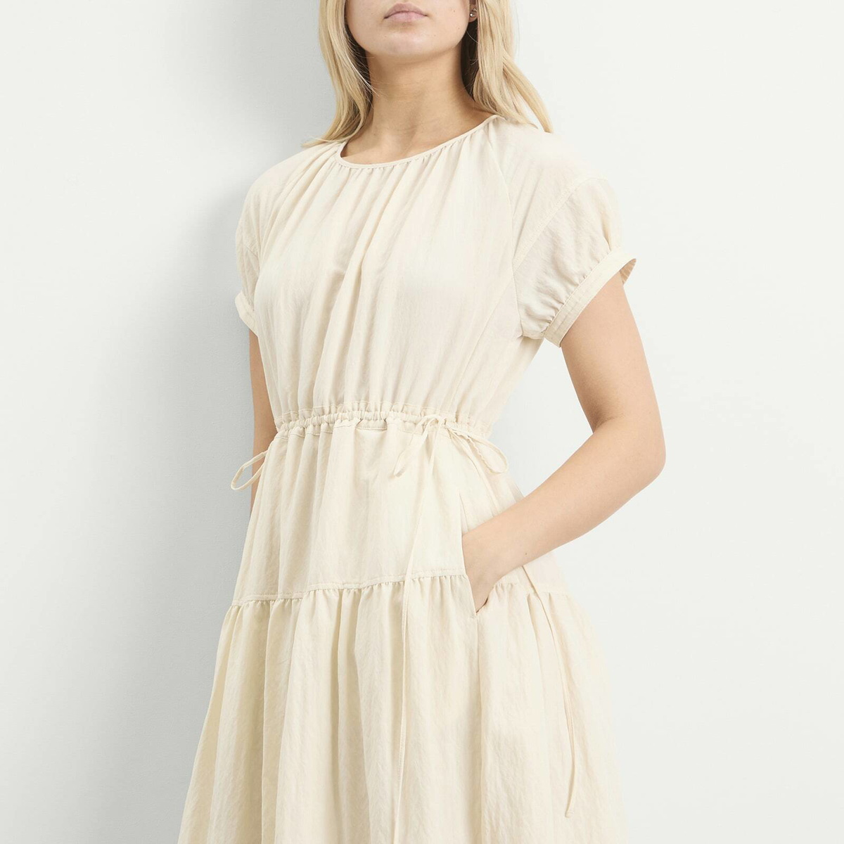 DUNST Women's Midi Dress in Light Beige