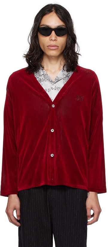 Photo: NEEDLES Red Embroidered Cardigan