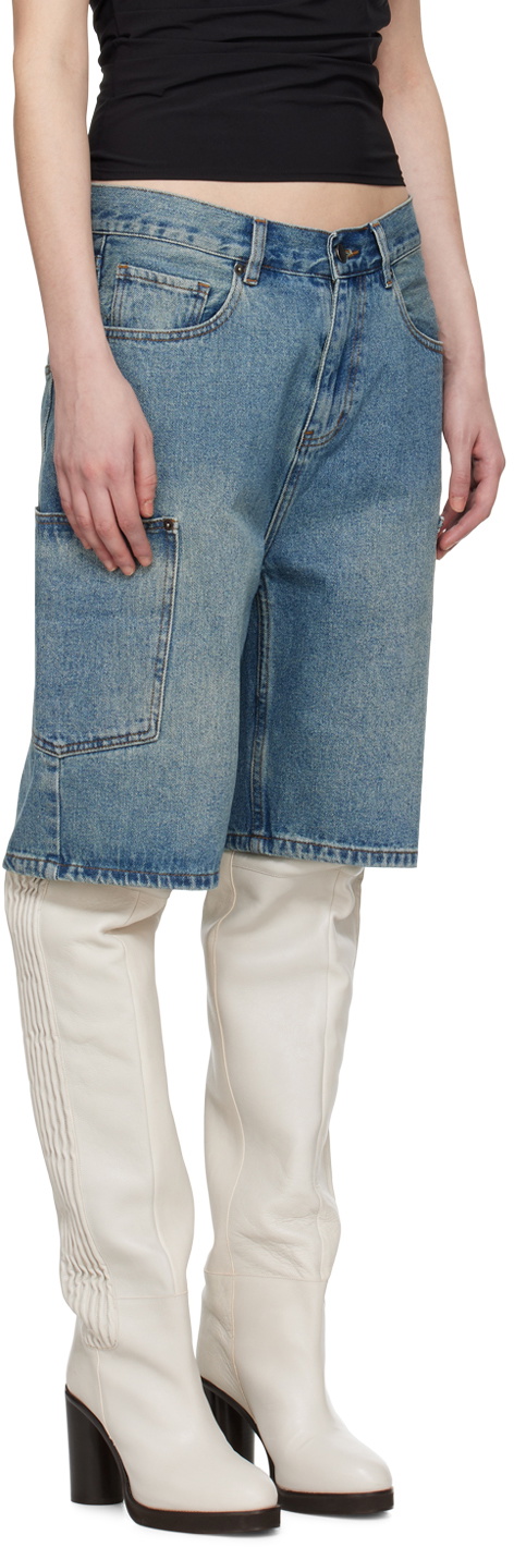 WYNN HAMLYN SSENSE Exclusive Indigo Denim Shorts