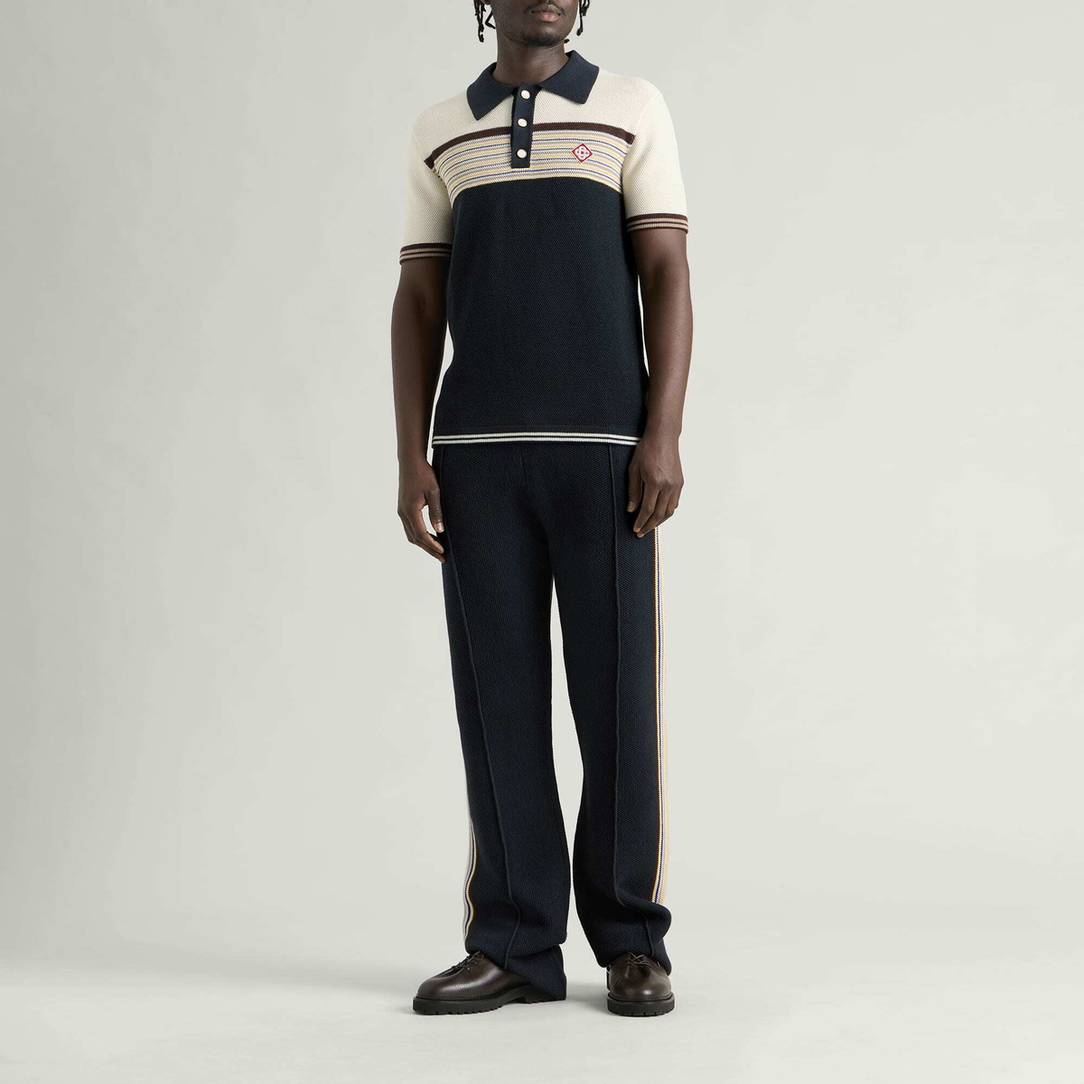 Casablanca Men's Cafe Stripe Polo Shirt in Multi