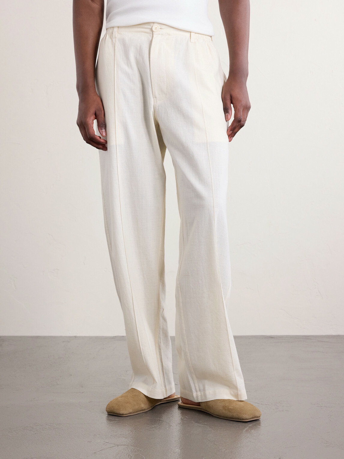 Kardo - Kedar Straight-Leg Cotton Trousers - Neutrals