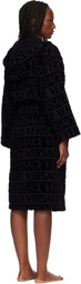 Versace Black 'Versace Allover' Bathrobe