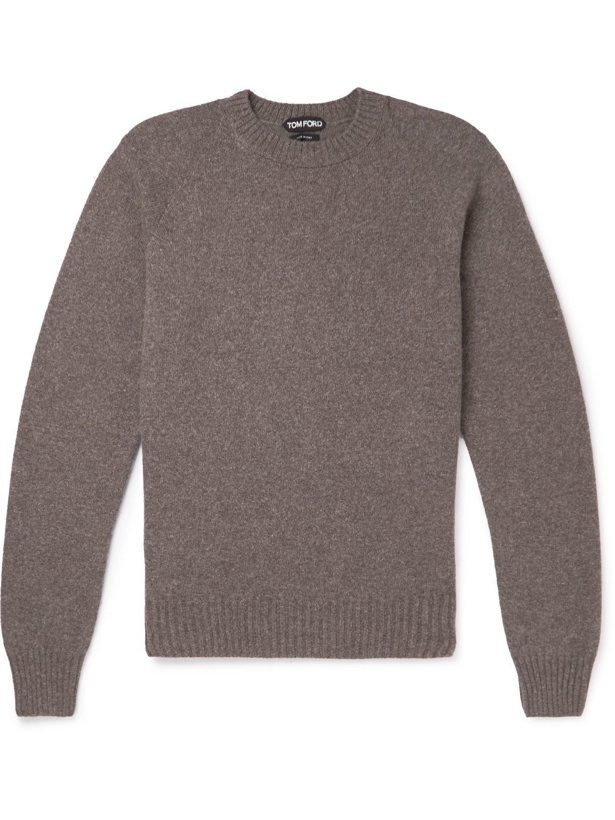 Photo: TOM FORD - Cashmere and Cotton-Blend Sweater - Brown