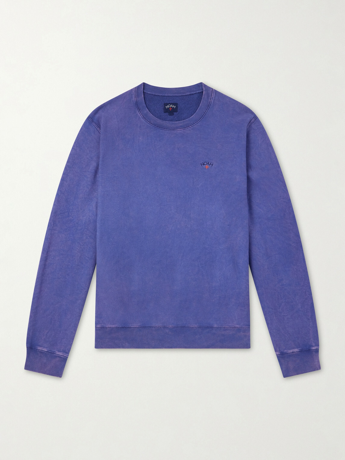 Noah - Logo-Embroidered Cotton-Jersey Sweatshirt - Blue