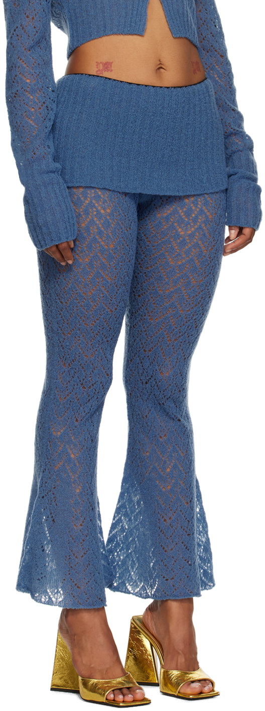 JUNEYEN Blue Hollow Out Trousers