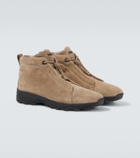 Zegna Triple Stitch suede high-top sneakers
