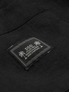 Desmond & Dempsey - Logo-Appliquéd Linen Pyjama Set - Black