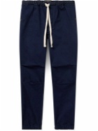 Beams Plus - Gym Tapered Stretch-Cotton Twill Drawstring Trousers - Blue