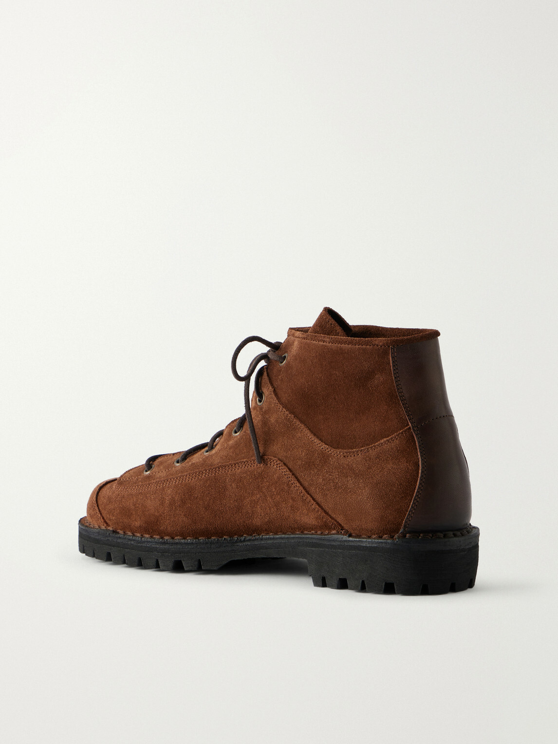 Yuketen - Saldatore Leather-Trimmed Suede Boots - Brown