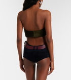 Jean Paul Gaultier Cutout belted cotton corduroy micro shorts