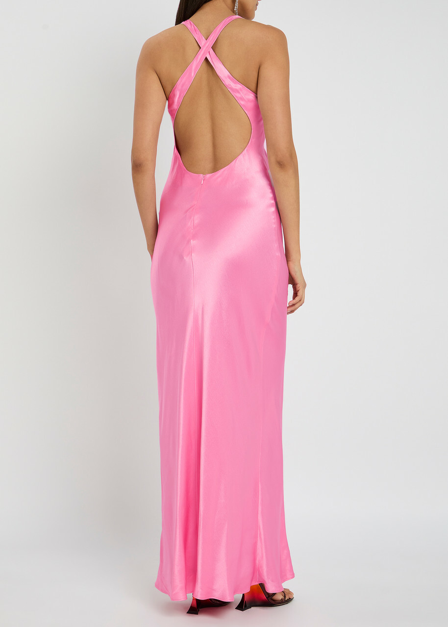 Bec & Bridge Maxina Satin Maxi Dress Pink