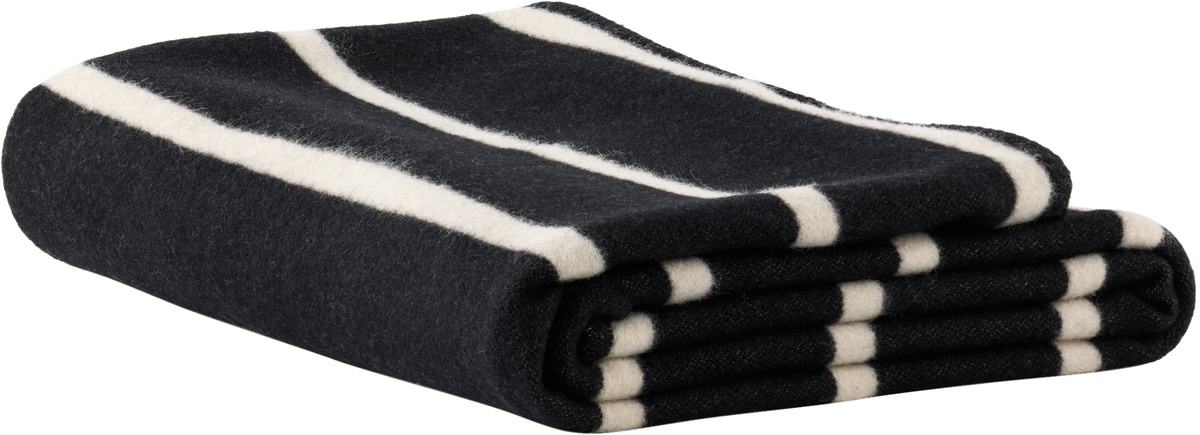 Tekla Black & Off-White Lambswool Blanket