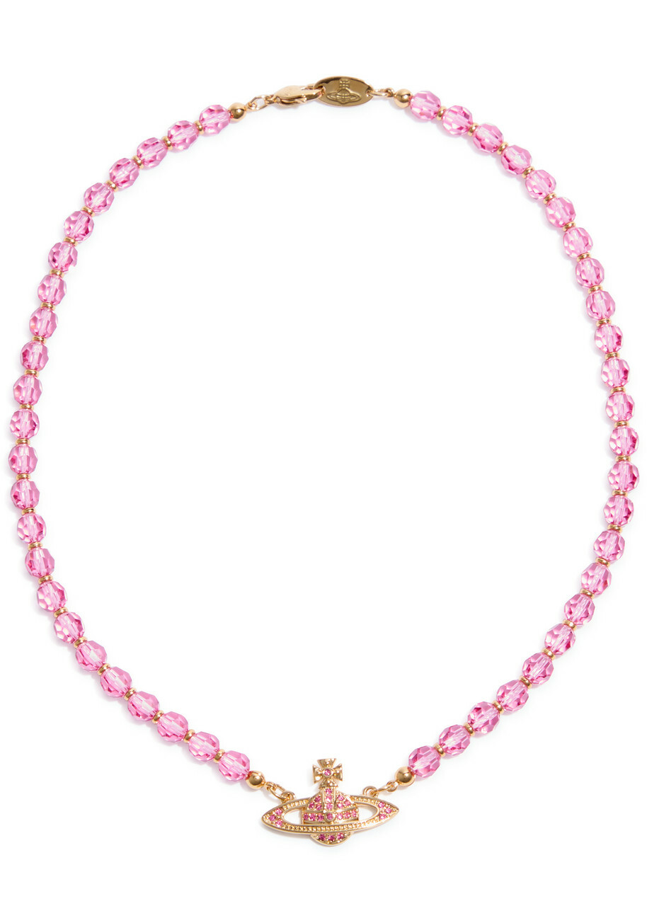 Vivienne Westwood Messaline orb Beaded Choker - Pink - One Size