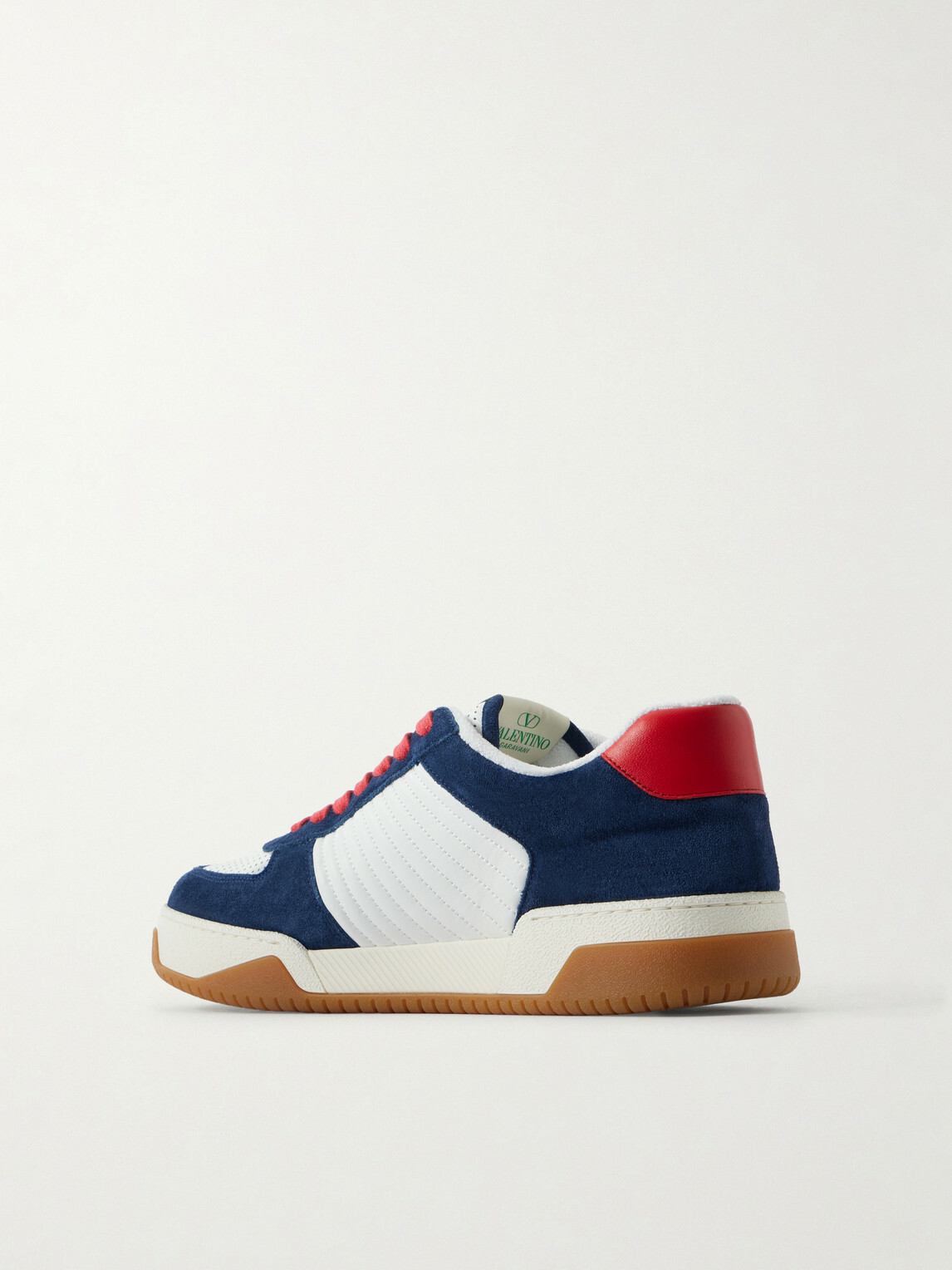 Valentino Garavani - Sparry Leather and Suede Sneakers - Blue