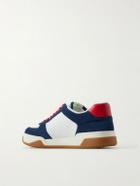 Valentino Garavani - Sparry Leather and Suede Sneakers - Blue