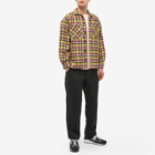 General Admission Men's Nepped Plaid Overshirt in Brown Plaid