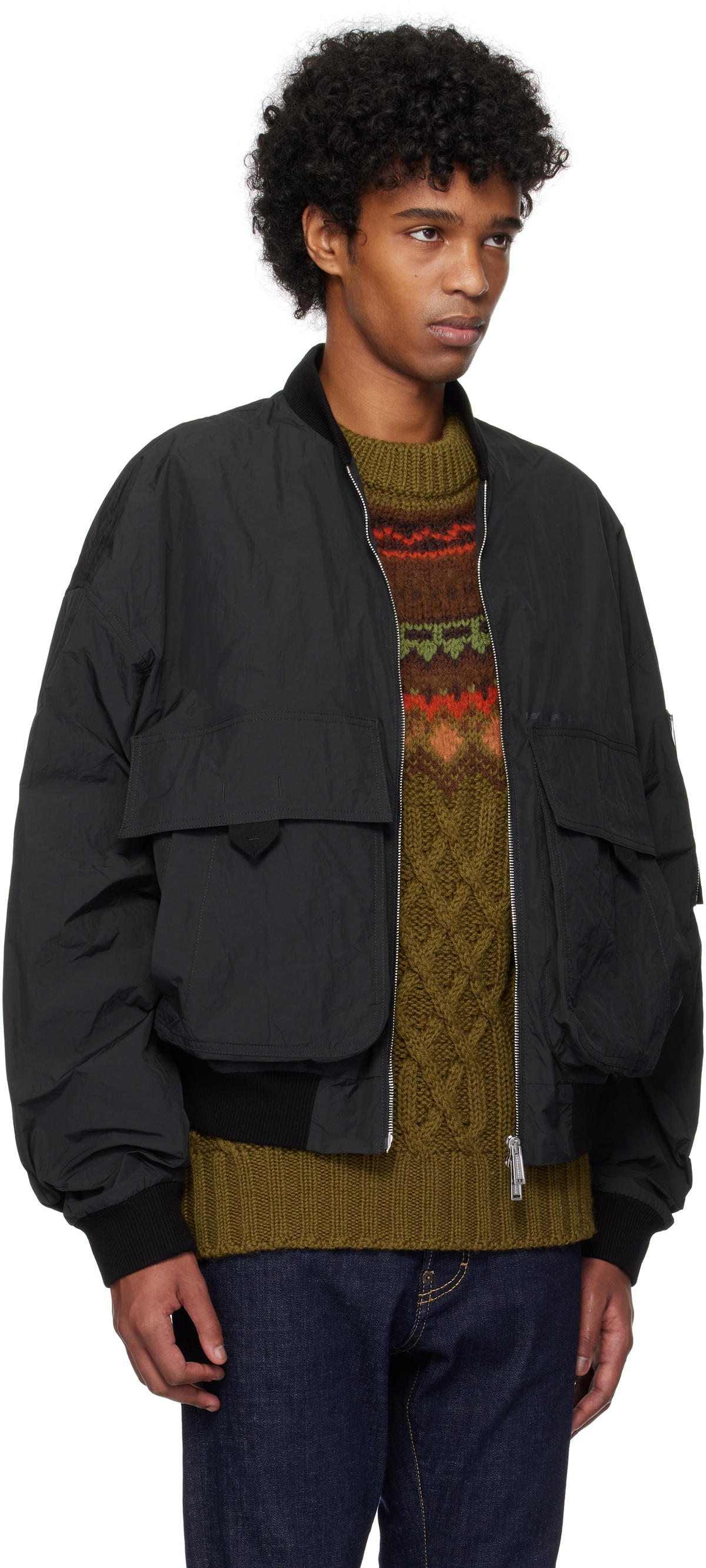 Dsquared2 Black Superlight 80s Bomber Jacket