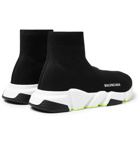 Balenciaga - Speed Sock Stretch-Knit Slip-On Sneakers - Men - Black