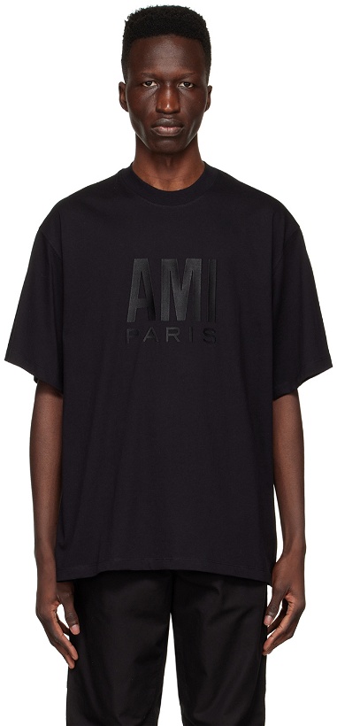 Photo: AMI Alexandre Mattiussi Black Ami Paris T-Shirt