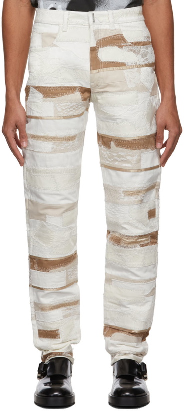 Photo: Givenchy White & Beige Patchwork Jeans
