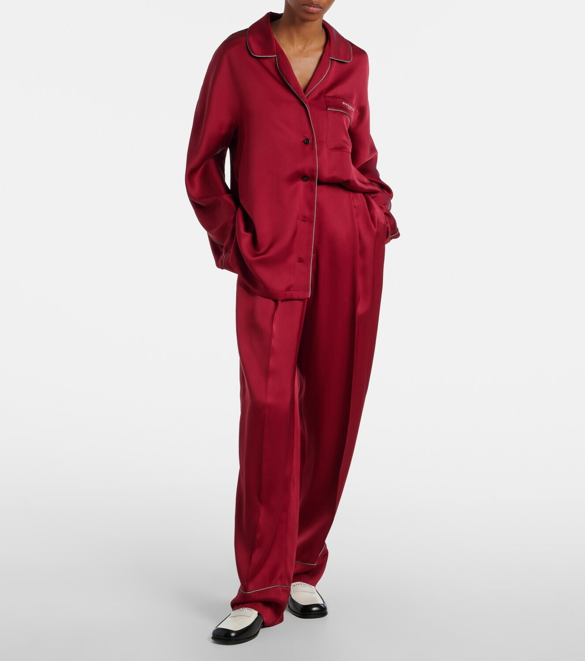 Givenchy Silk satin wide-leg pants