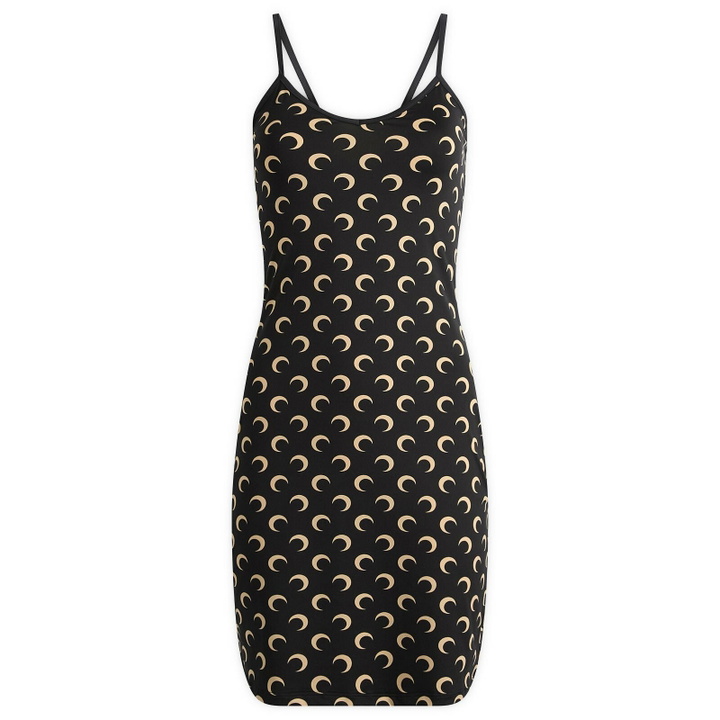 Photo: Marine Serre Women's Moon Printed Mini Dress in Inverse Tan