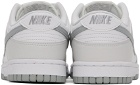 Nike White & Gray Dunk Low Retro Sneakers