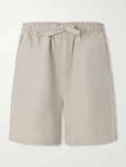Saman Amel - Brisbane Straight-Leg Linen Drawstring Shorts - Neutrals