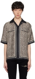 AMIRI Black MA Leopard Bowling Shirt