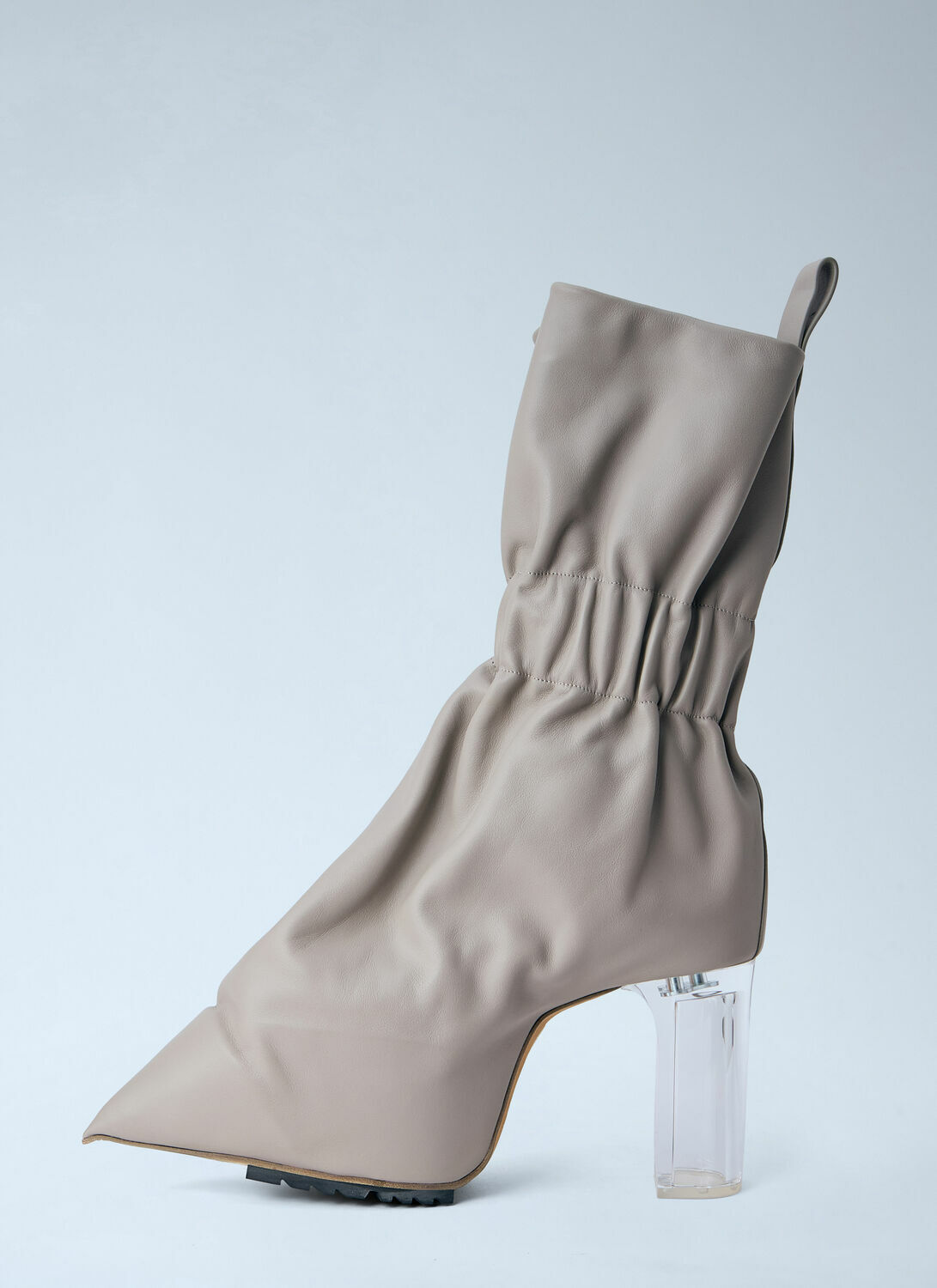 Rick Owens Taquito Gathered Leather Ankle Boots