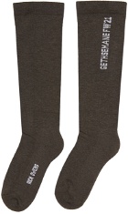 Rick Owens Khaki Mid-Calf Socks