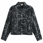 ICECREAM Men's Tree Camo Denim Trucker Jacket in Black