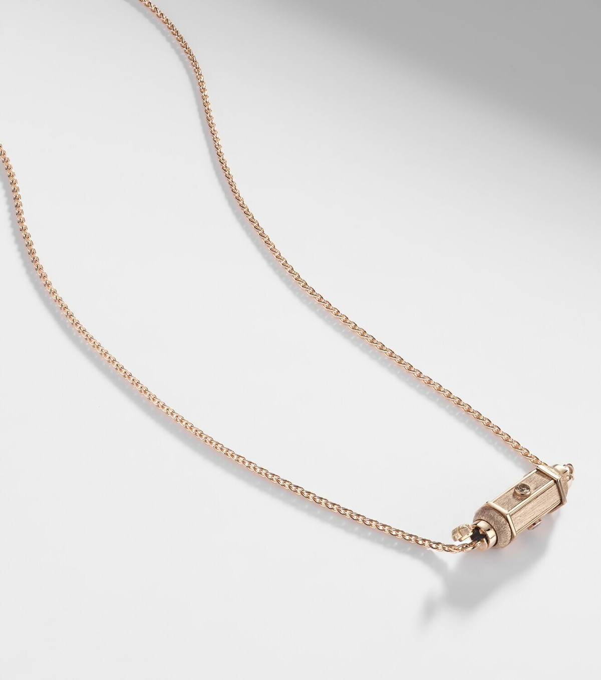 Marie Lichtenberg Coco Micro 18kt rose gold necklace with diamonds