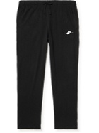 Nike - Sportswear Club Tapered Logo-Embroidered Cotton-Jersey Sweatpants - Black