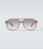 Brunello Cucinelli Logo aviator sunglasses
