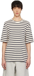 Jil Sander Beige & Navy Multistripe T-Shirt