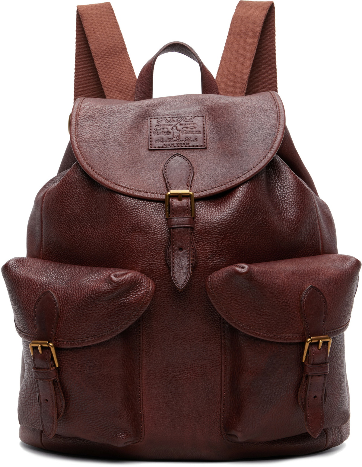Polo Ralph Lauren Brown Leather Large Backpack