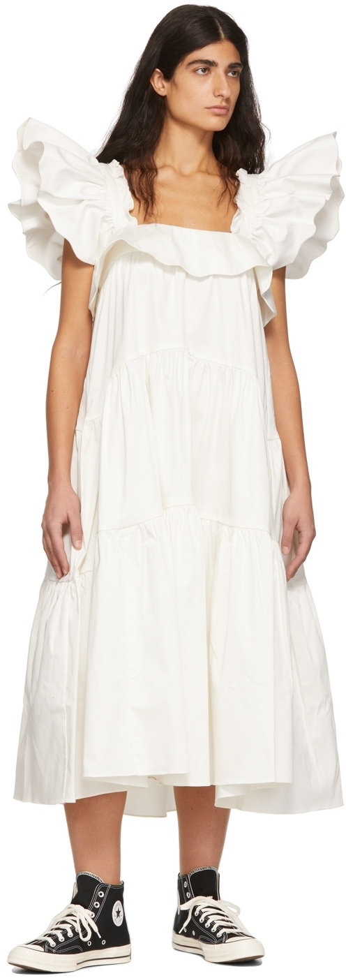 Kika Vargas White Cicely Midi Dress Kika Vargas