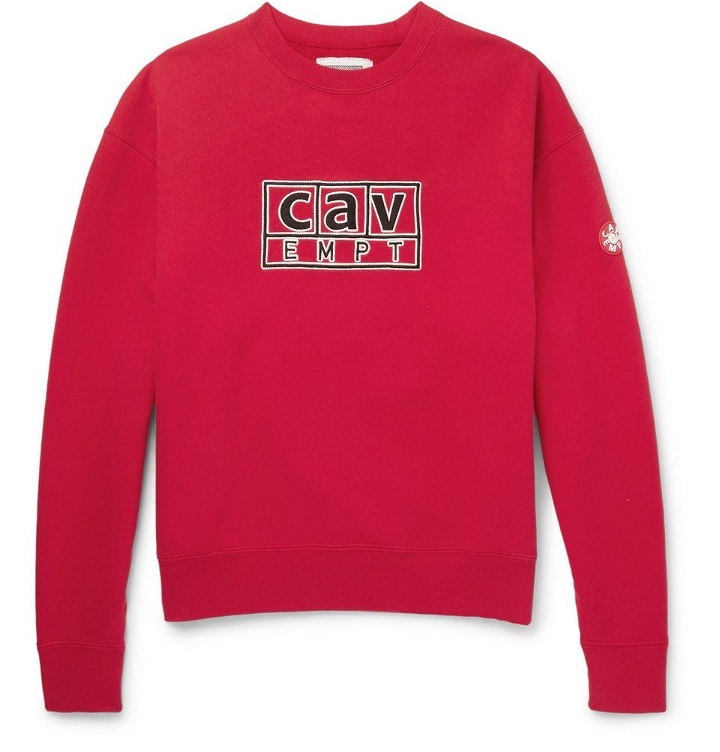 Photo: Cav Empt - Logo-Detailed Loopback Cotton-Jersey Sweatshirt - Men - Red