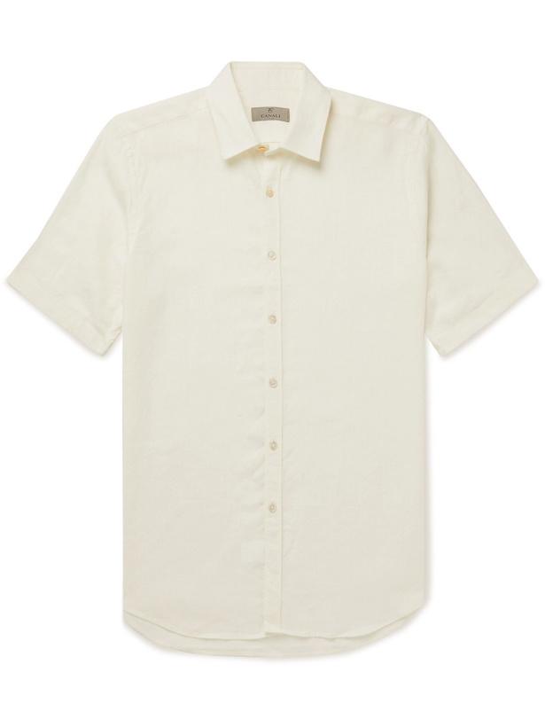 Photo: CANALI - Linen and Lyocell-Blend Shirt - White