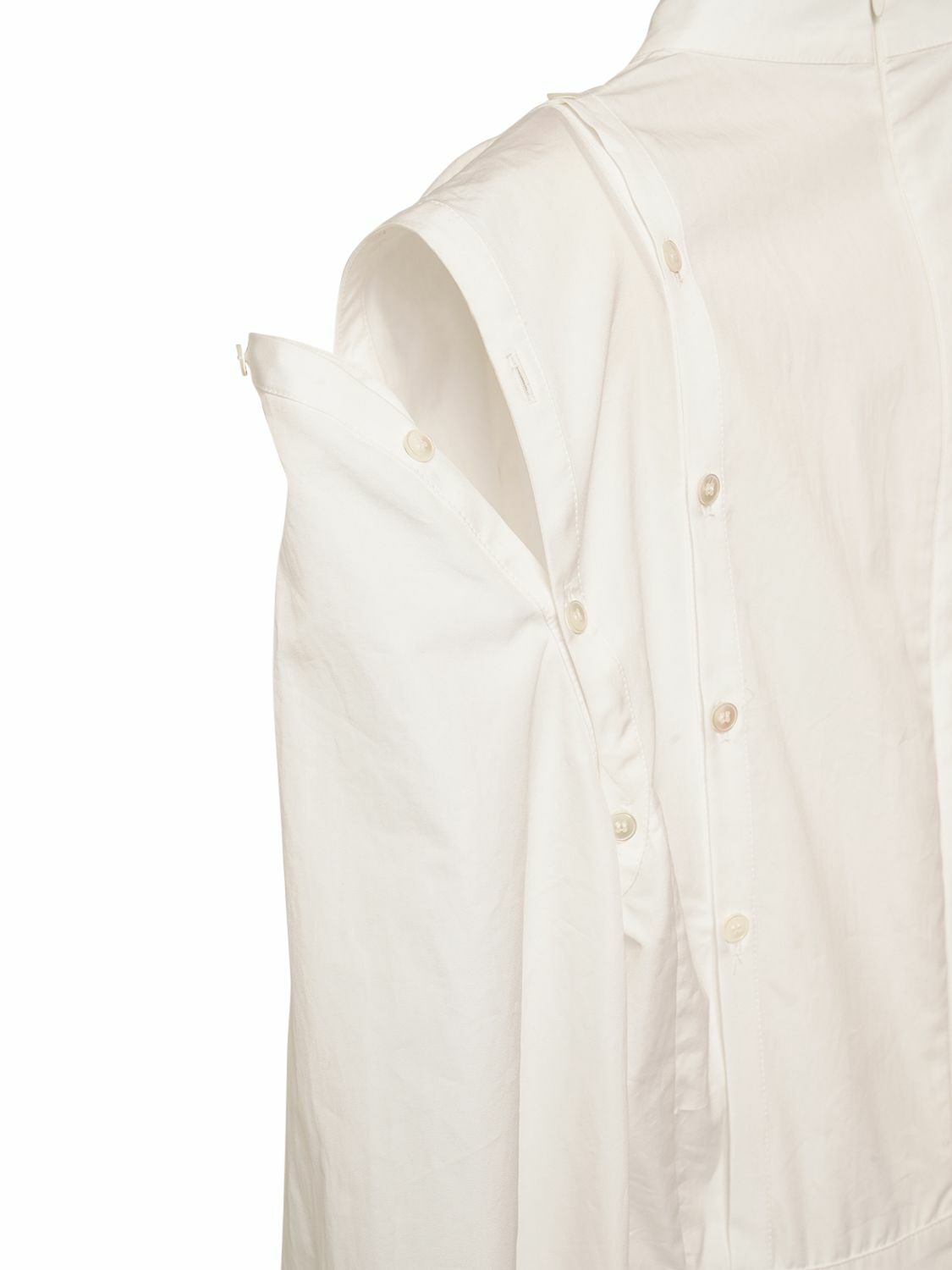 ROCHAS Ruched Cotton Poplin Midi Dress