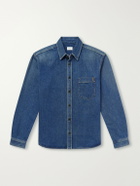 SAINT LAURENT - Logo-Embroidered Denim Shirt - Blue