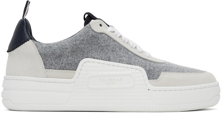 Photo: Thom Browne Grey Flannel Basketball Low Sneakers