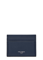 Dolce & Gabbana Logo Grained Leather Card Holder - Navy - One Size