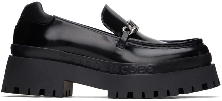 Photo: Marc Jacobs Black 'The Leather Barcode Monogram' Loafers